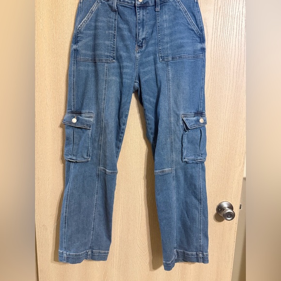 Judy Blue Denim - Judy Blue Wide Leg Blue Cargo Jeans